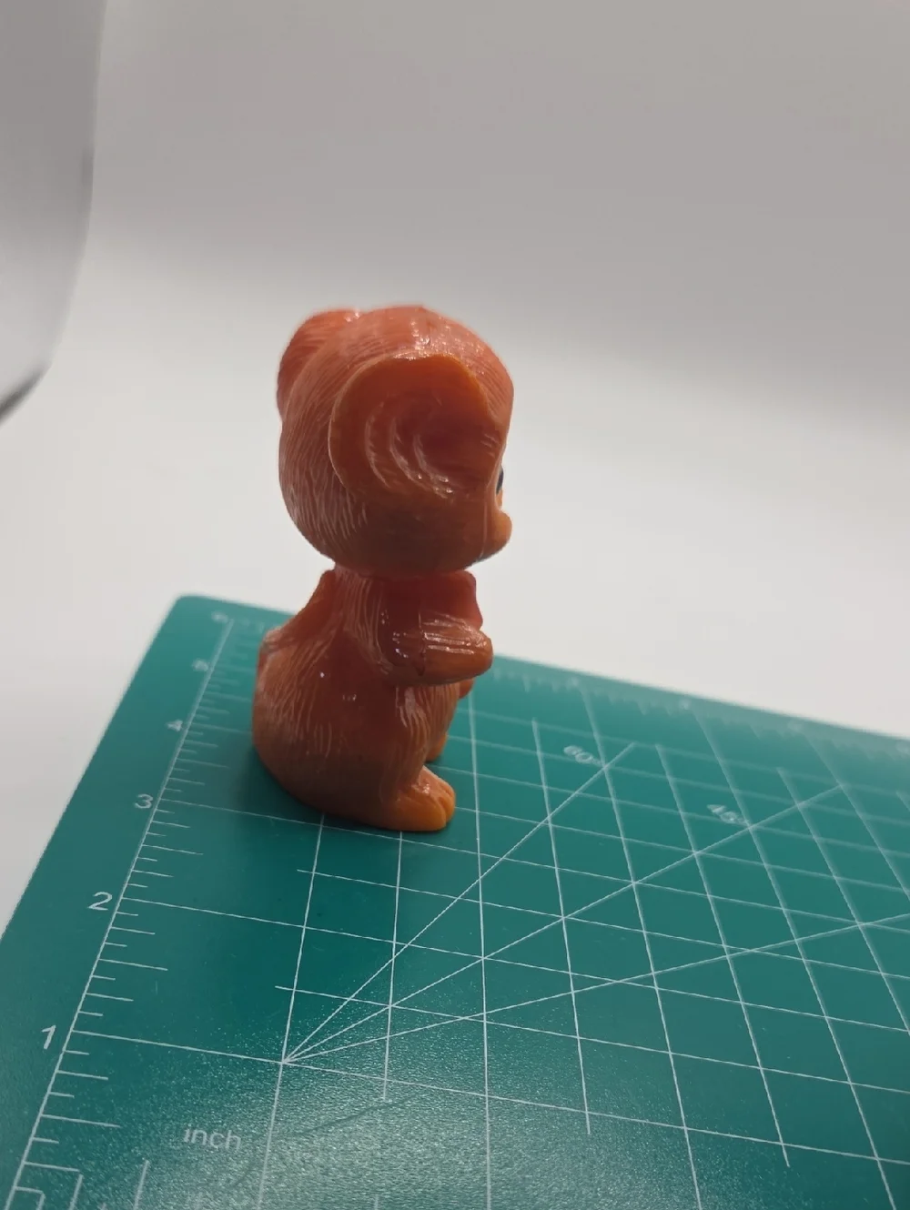 Pair of Orange Resin Kitten Figurines with Red Bows MCM Hong Kong 1960's